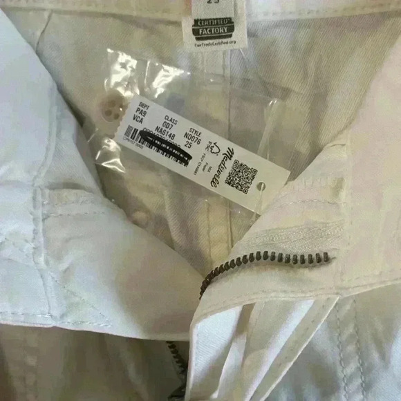 Madewell Griff Super Wide Leg White Cargo Pants with Belt Vintage Canvas - Picture 7 of 7